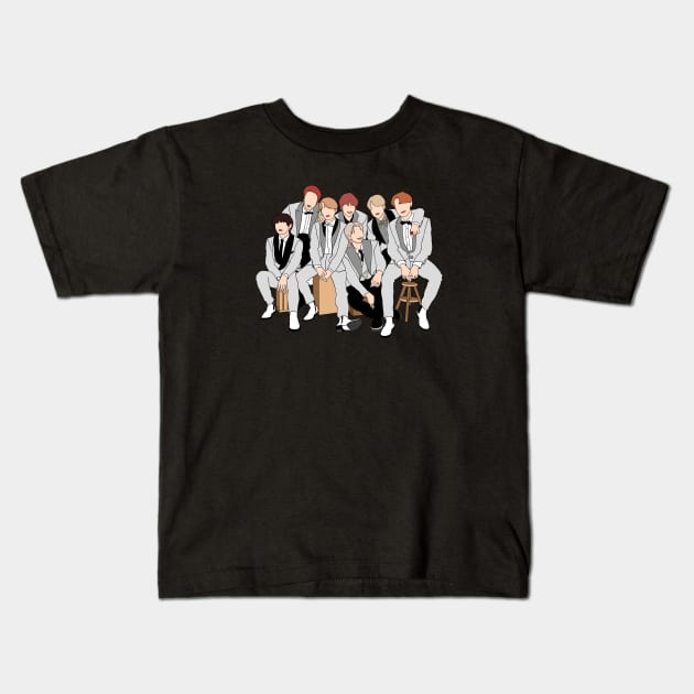 BTS Kids T-Shirt by LuisCaceres